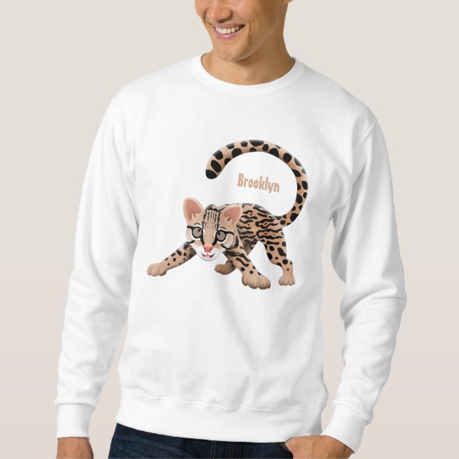 Sudadera Ilustracion de personalizado de ocelot de Cute (Anverso)