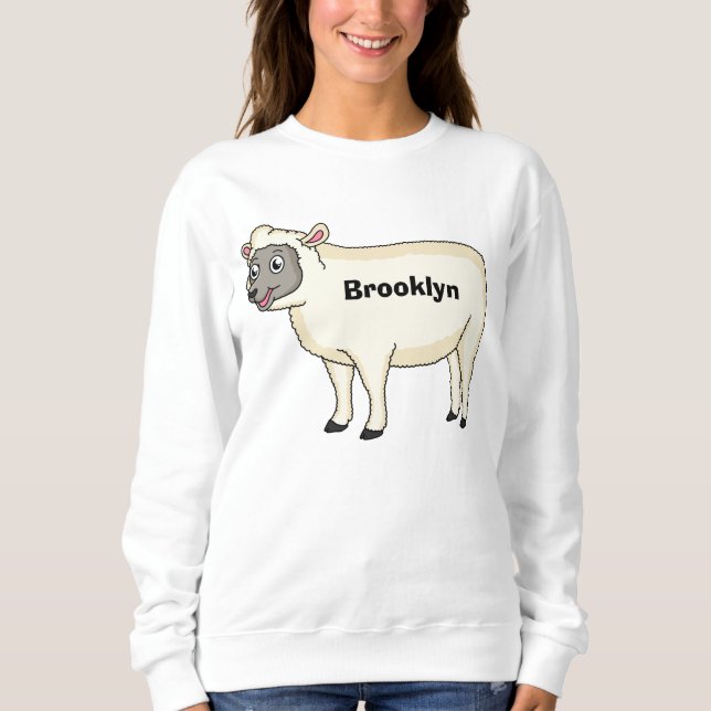 Sudadera Ilustracion de personalizado de ovejas alegres (Anverso)