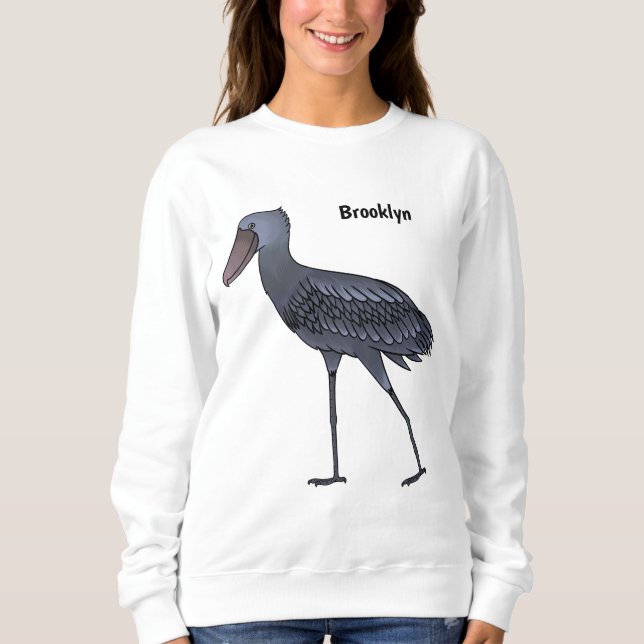 Sudadera Ilustracion de personalizado de pájaro Shoebill (Anverso)