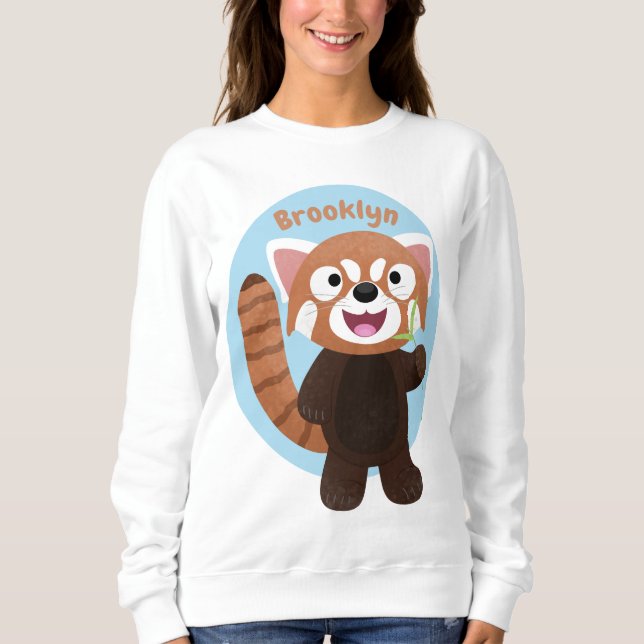 Sudadera Ilustracion de personalizado de panda rojo (Anverso)