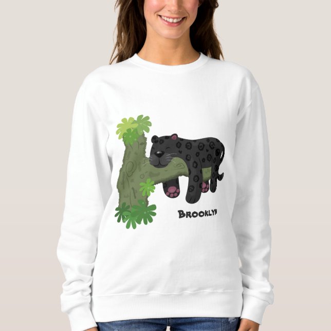 Sudadera Ilustracion de personalizado de pantera negra de j (Anverso)