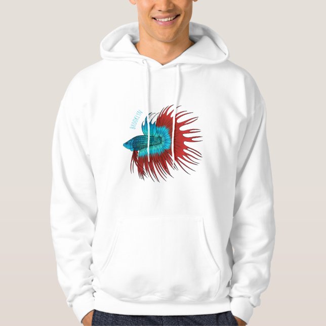 Sudadera Ilustracion de personalizado de peces de cola cruz (Anverso)