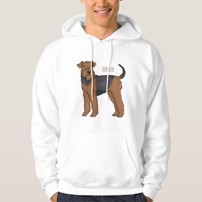 Sudadera Ilustracion de personalizado de perro Airedale ter (Anverso)