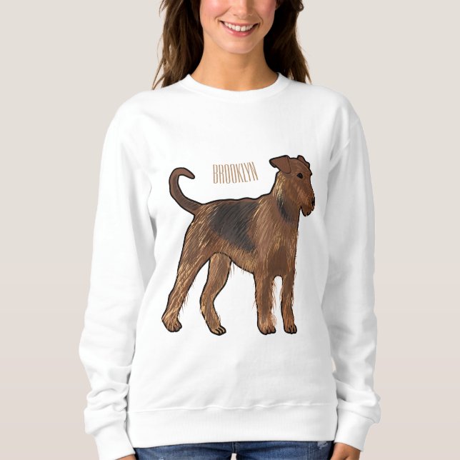 Sudadera Ilustracion de personalizado de perro Airedale ter (Anverso)
