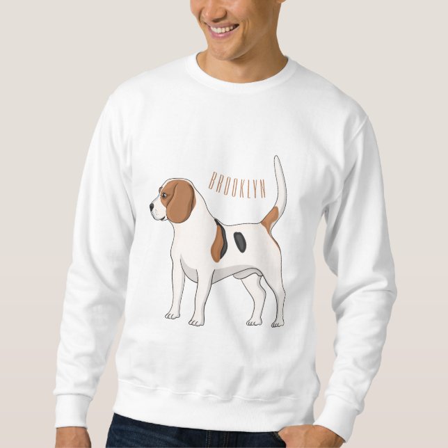 Sudadera Ilustracion de personalizado de perro Beagle (Anverso)