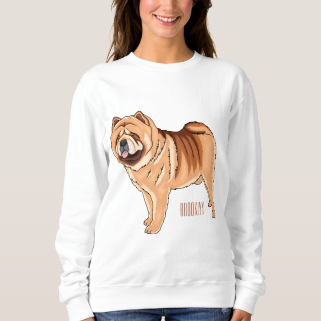 Sudadera Ilustracion de personalizado de perro Chow Chow (Anverso)