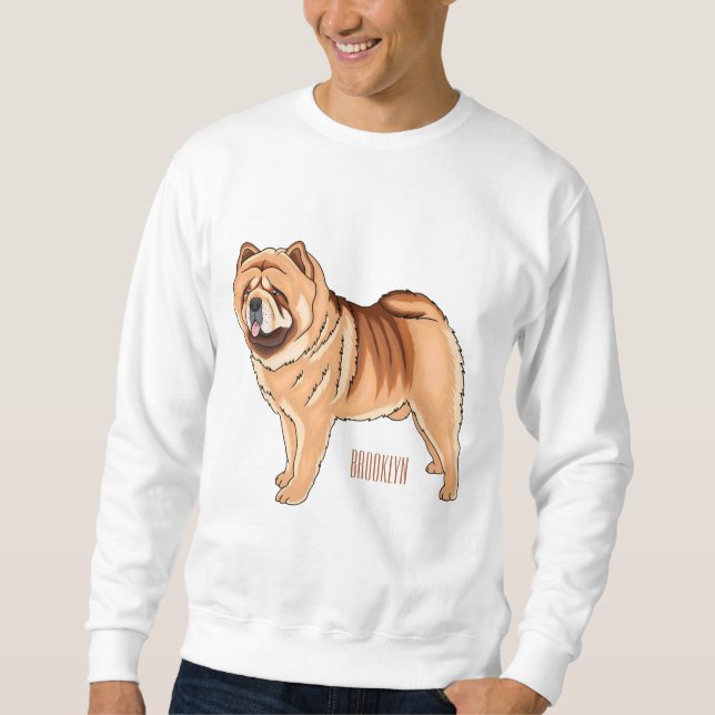 Sudadera Ilustracion de personalizado de perro Chow Chow (Anverso)