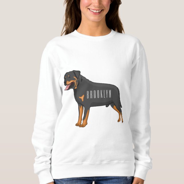 Sudadera Ilustracion de personalizado de perro de Rottweile (Anverso)