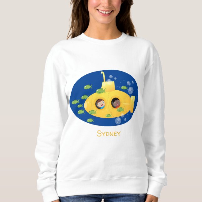 Sudadera Ilustracion de personalizado de pescado submarino  (Anverso)