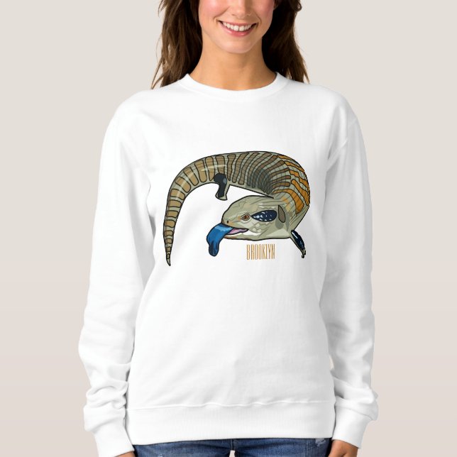 Sudadera Ilustracion de personalizado de piel de tono azul (Anverso)