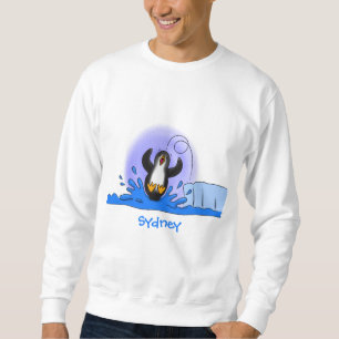 Sudadera Ilustracion de personalizado de pingüino puenteado