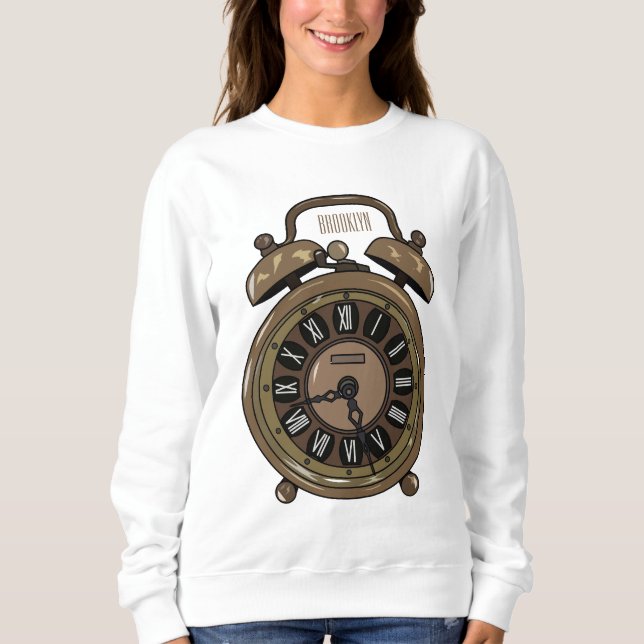 Sudadera Ilustracion de personalizado de reloj de alarma (Anverso)