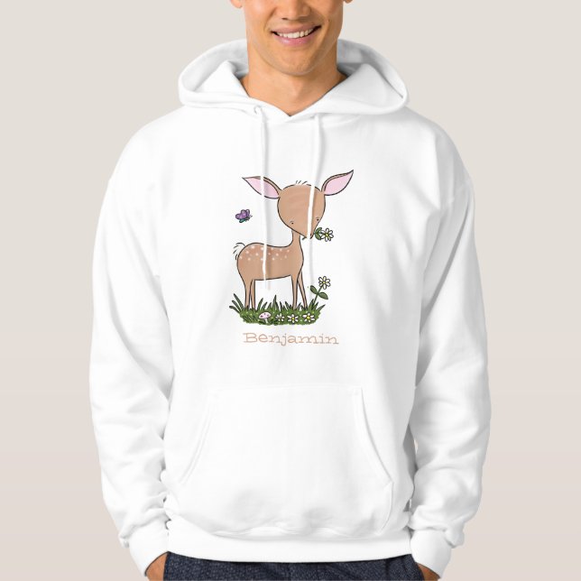 Sudadera Ilustracion de personalizado de venado lindo y fel (Anverso)