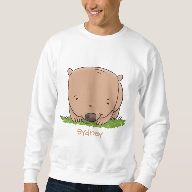 Sudadera Ilustracion de personalizado de wombat para bebé l (Anverso)