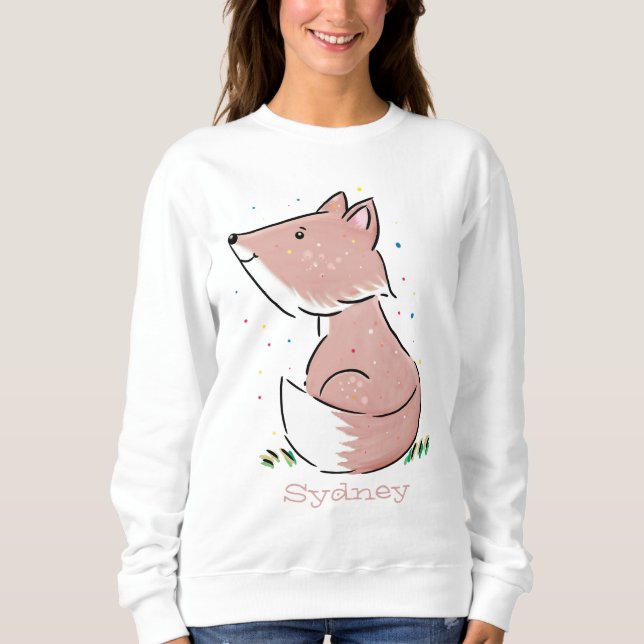 Sudadera Ilustracion de personalizado de zorro bebé (Anverso)