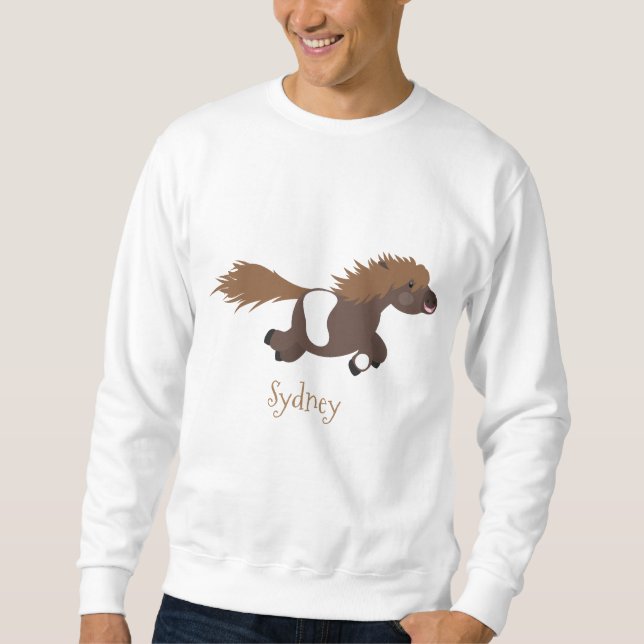 Sudadera Ilustracion de personalizado del pony de Shetland  (Anverso)