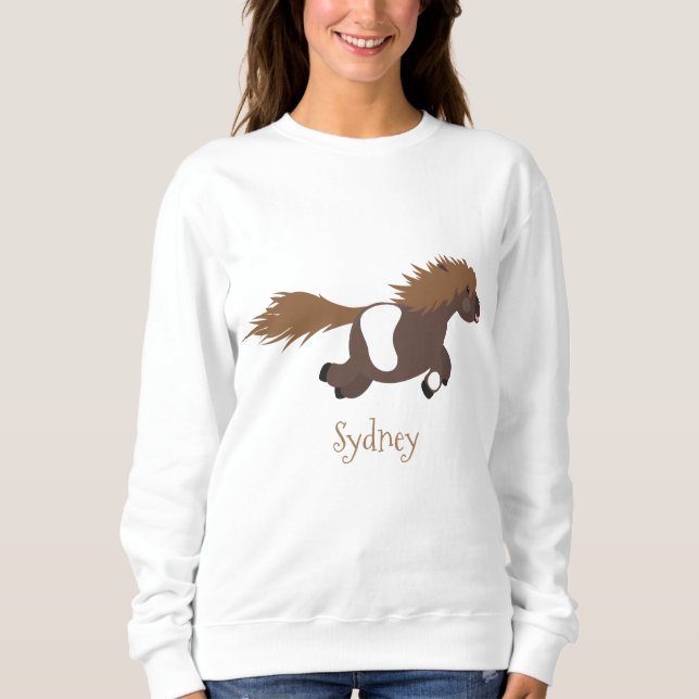 Sudadera Ilustracion de personalizado del pony de Shetland  (Anverso)