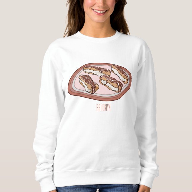 Sudadera Ilustracion de personalizado eclair de chocolate (Anverso)