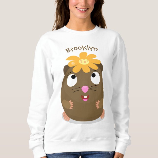 Sudadera Ilustracion de personalizado feliz de conejillo de (Anverso)