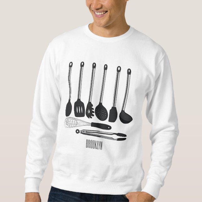 Sudadera Ilustracion de personalizados utensiales de cocina (Anverso)