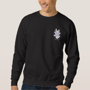 Sudadera Ilustración de pingüino sosteniendo cartel persona