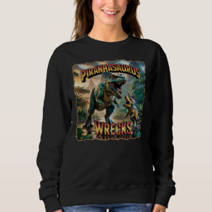 Sudadera Ilustración de Piranhasaurus Wrecks – Divertido y 