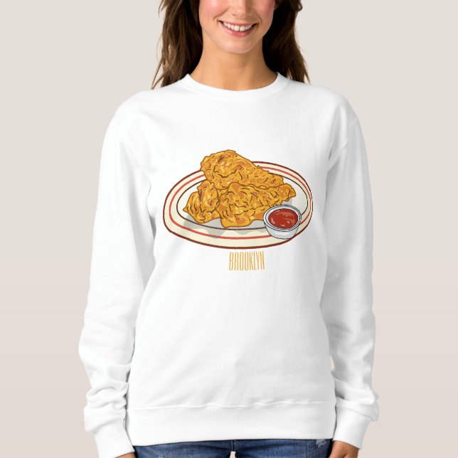 Sudadera Ilustracion de pollo frito personalizado (Anverso)