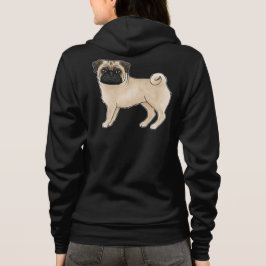 Sudadera Ilustración de Pug raza de perro Mops de color de 