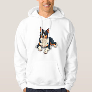Sudadera Ilustración de retrato de Border Collie tricolor v