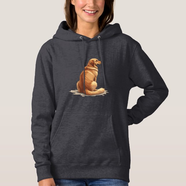 Sudadera Ilustración de Retrovisor de Retriever Dorado para (Anverso)