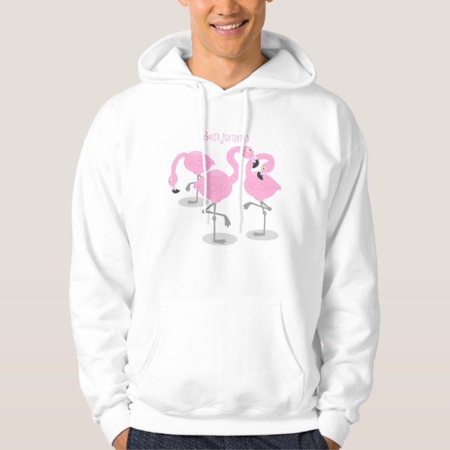 Sudadera Ilustracion de trío de flamingo rosado (Anverso)