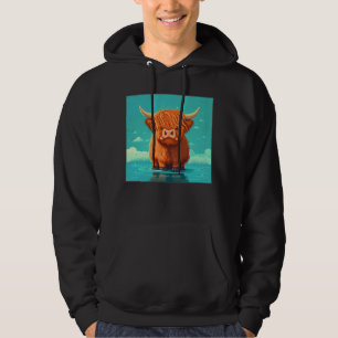 Sudadera Ilustración de vaca escocesa de las Highlands ador