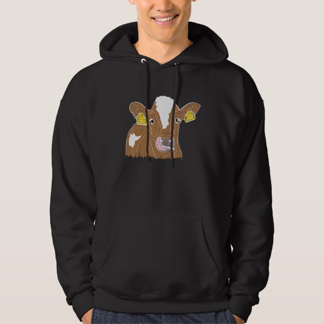 Sudadera Ilustración de vaca vibrante (Anverso)
