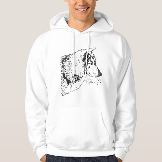 Sudadera Ilustracion de vida silvestre Alpha Gray Wolf (Anverso)