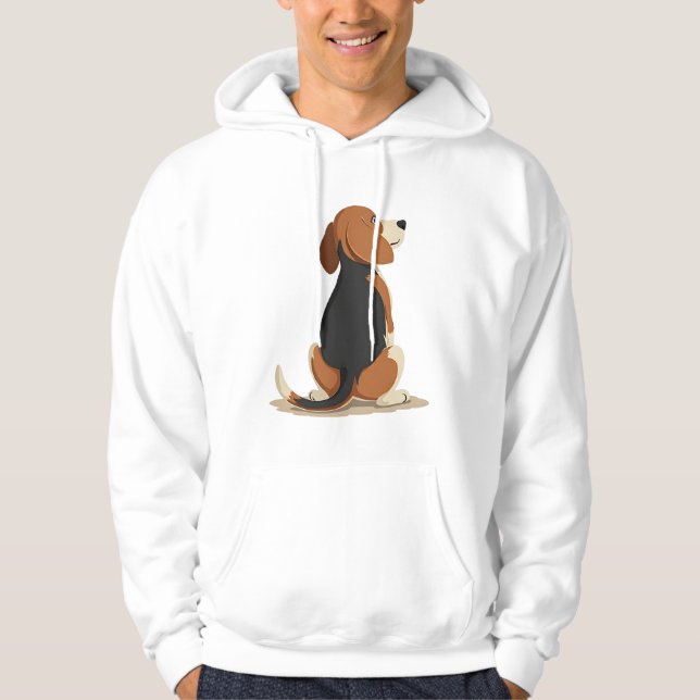 Sudadera Ilustración de vista trasera de perro Beagle vinta (Anverso)