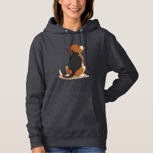 Sudadera Ilustración de vista trasera de perro Beagle vinta