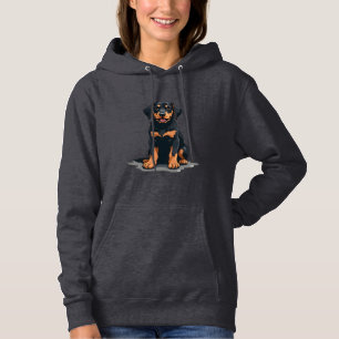 Sudadera Ilustración de vista trasera de perro negro y bron