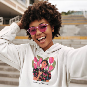 Sudadera Ilustración del corazón de mujer siempre enamorada