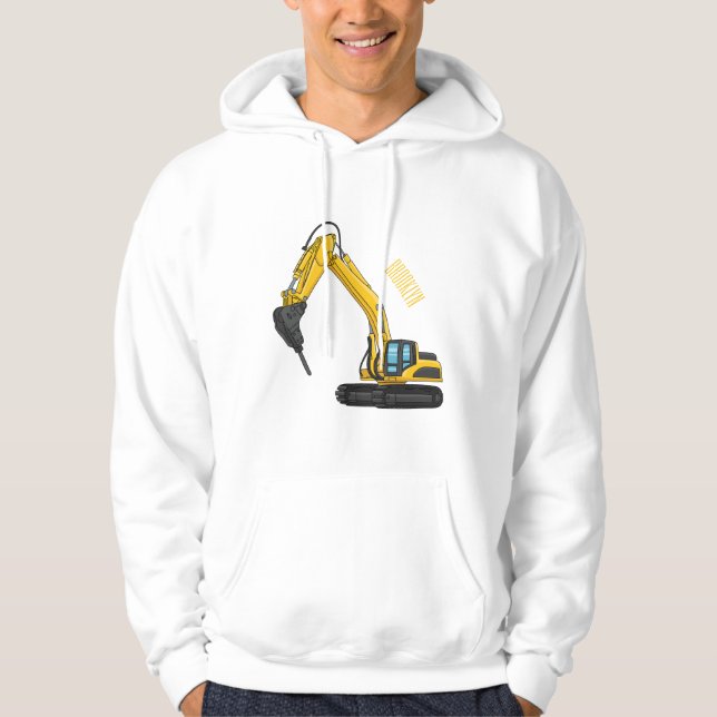 Sudadera Ilustracion del personalizado de la excavadora de  (Anverso)