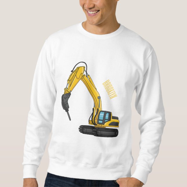 Sudadera Ilustracion del personalizado de la excavadora de  (Anverso)