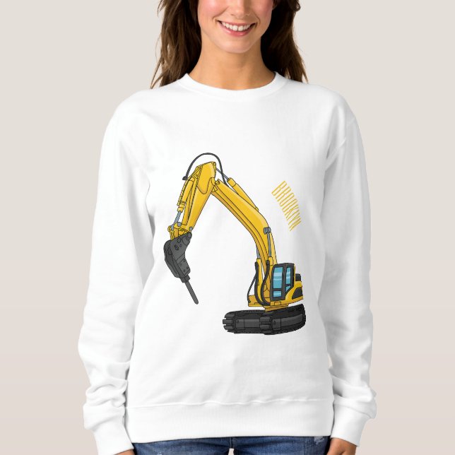 Sudadera Ilustracion del personalizado de la excavadora de  (Anverso)