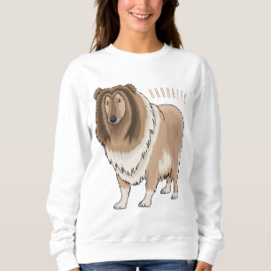 Sudadera Ilustracion del personalizado del perro del collie
