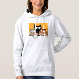 Sudadera Ilustración Divertida de Gatos Leyendo