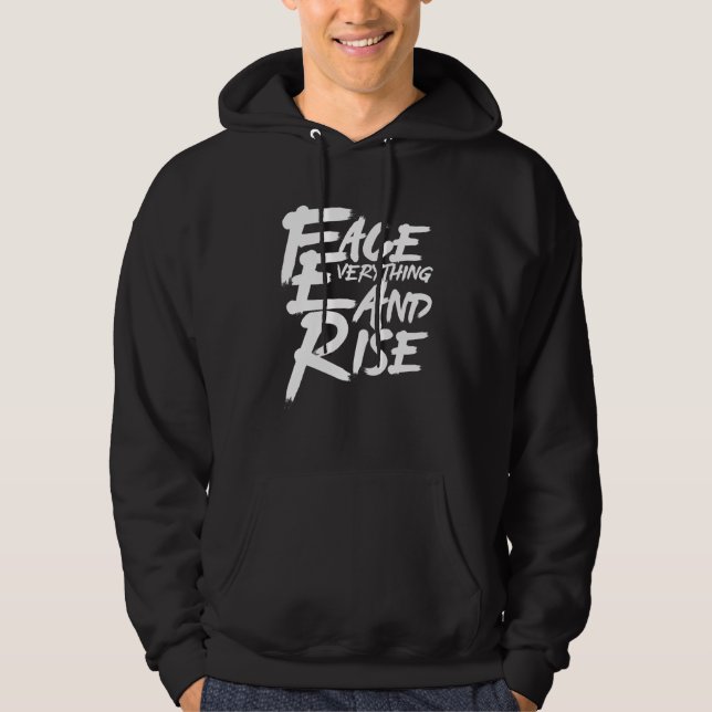 Sudadera Ilustración Enfrenta Todo y Levántate   Diseño Grá (Anverso)