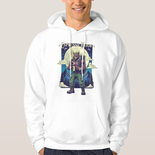 Sudadera Ilustracion Espresso Moon Werewolf Coffee Camping (Anverso)