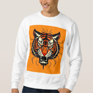 Sudadera Ilustración estilizada de la cabeza de un tigre
