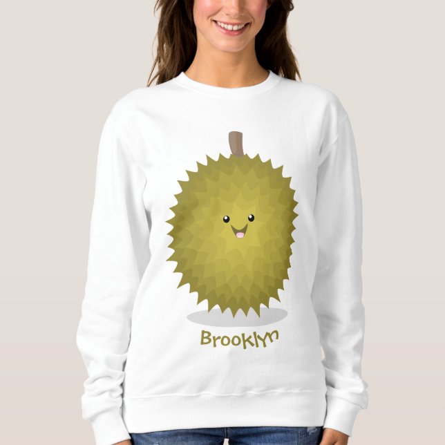 Sudadera Ilustracion feliz personalizado duriano (Anverso)