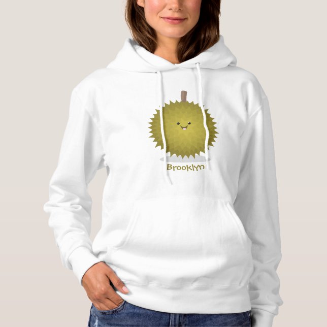 Sudadera Ilustracion feliz personalizado duriano (Anverso)