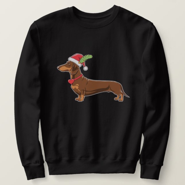 Sudadera Ilustracion festivo de Dachshund (Anverso del diseño)