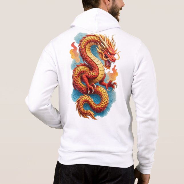 Sudadera Ilustración Fiery del Dragón Rojo Chino-67561 (Reverso)
